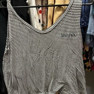 Barre3 teal and White Striped Women's Top